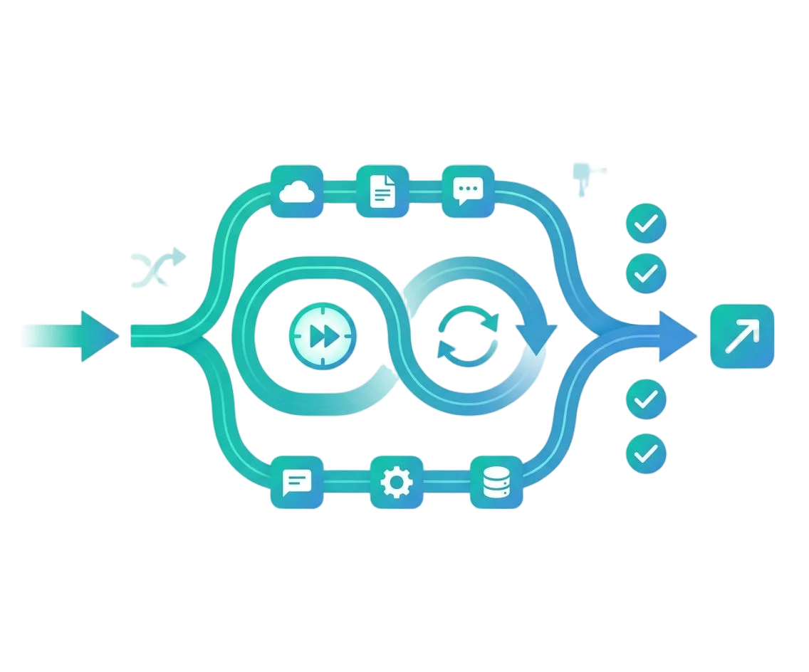 Seamless automated workflows showing efficient data flow